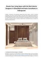 Elevate Your Living Space with the Best Interior Designers in Ghaziabad and Vastu Consultants in Indirapuram.pdf